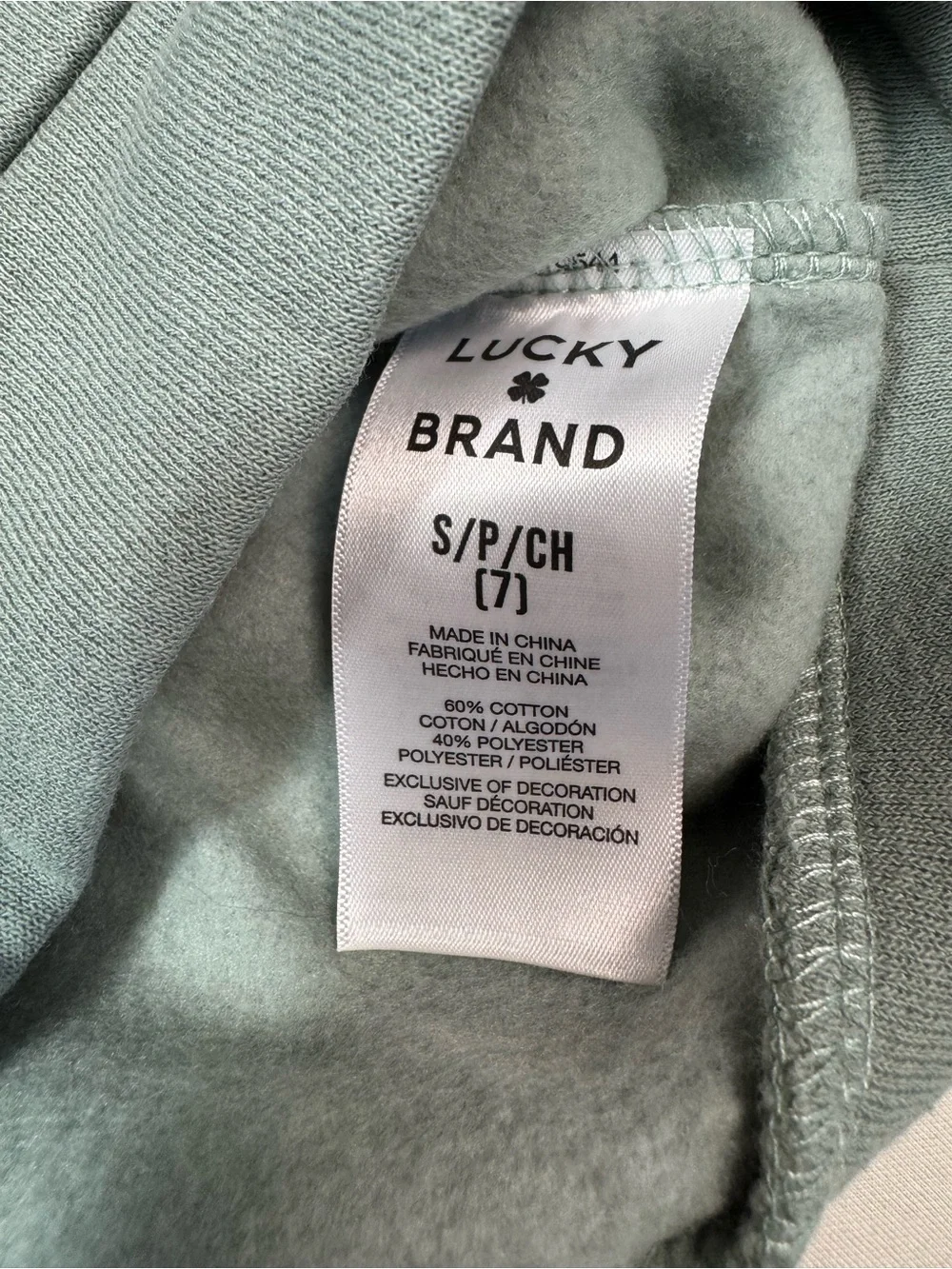 NWT New Lucky Brand Girls Ruffle Fleece Top In Chinois Green Size 7